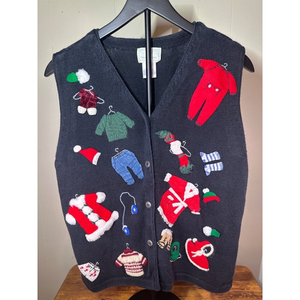 Ugly Christmas Sweater Santa’s Closet Christmas Vest- Med.